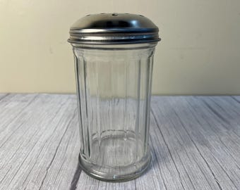 vintage Gemco ribbed glass cheese or red pepper shaker
