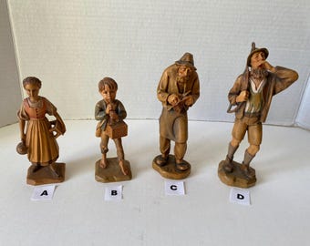 Choice of Franco, ANRI Wood, Made in Italy Wood Carved Figurines MCM