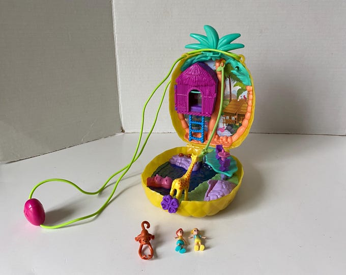 Polly Pocket Tropical Pineapple Purse with accessories