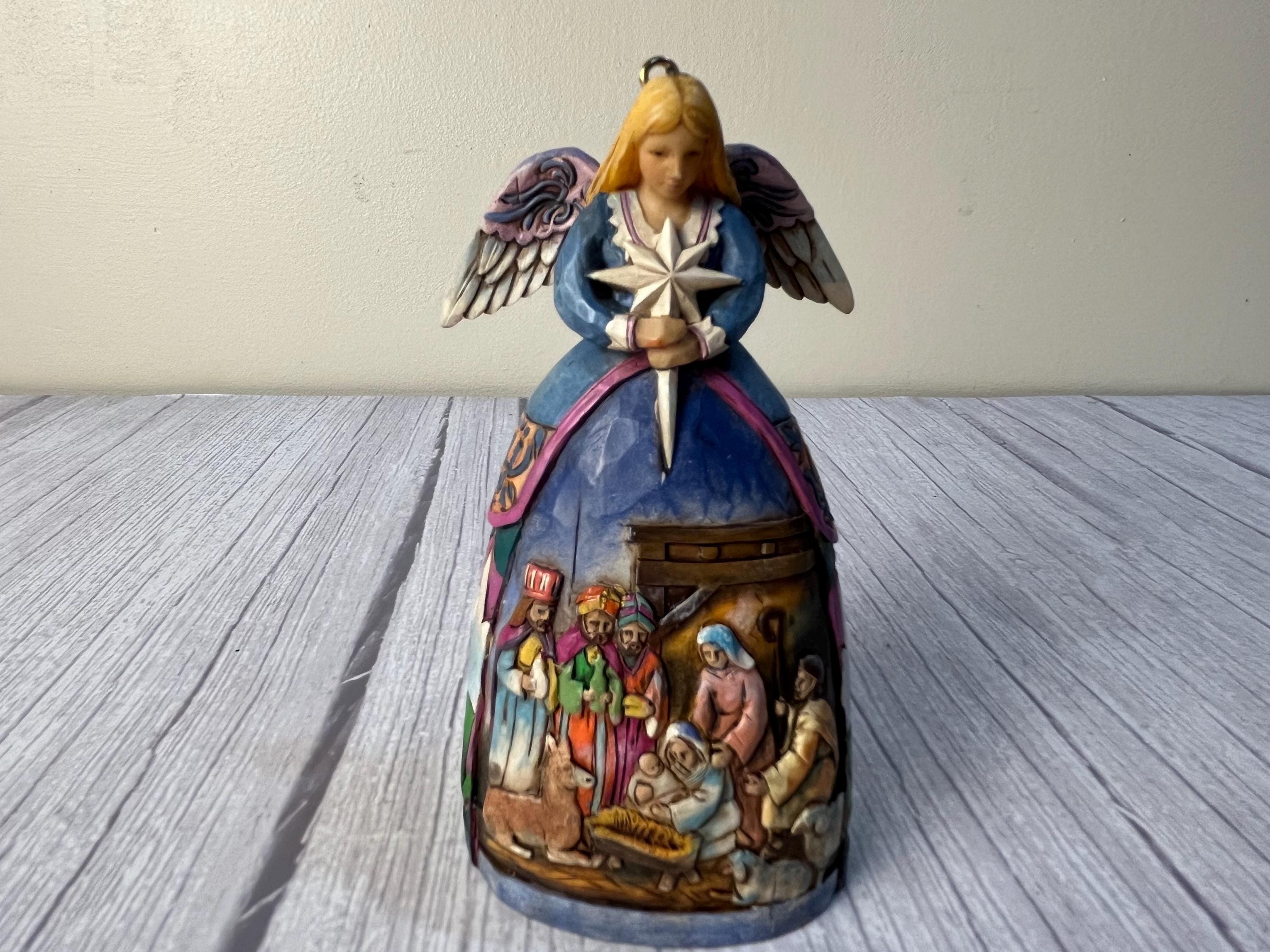 Vintage 2006 Jim Shore Heartwood Creek Angel ornament with scene