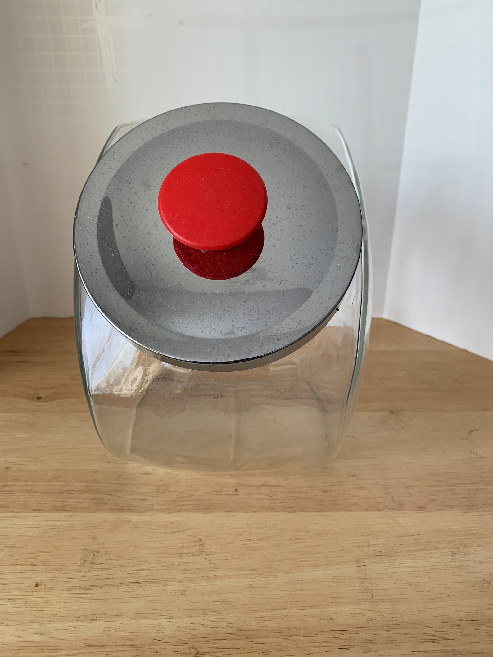 Glass tilt glass canister/jar with top Etsy