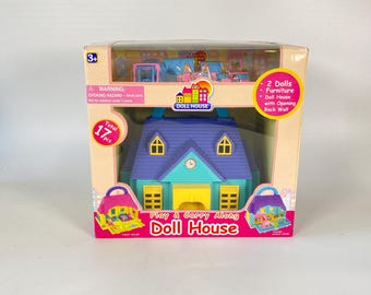 Play & Carry Along Plastic Doll School House with 16 Piece Accessories for ages 3+ with original box