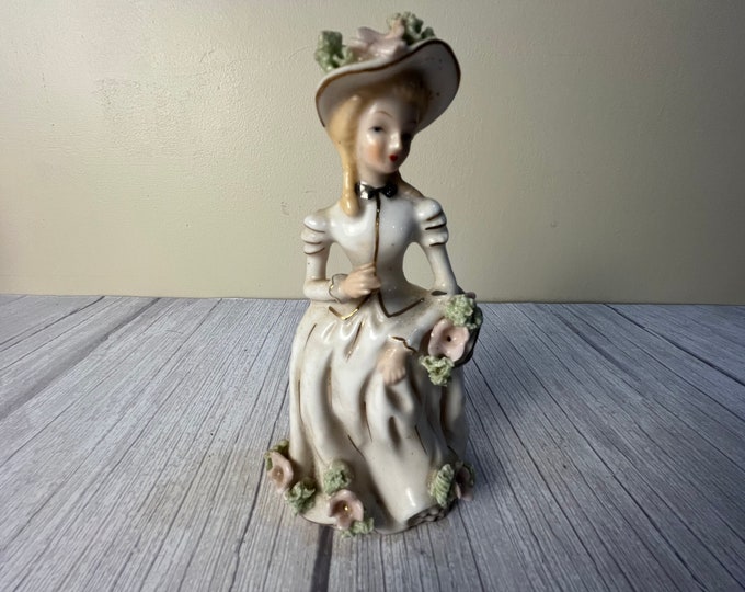 Orion Victorian Lady ceramic Figurine with gold accents