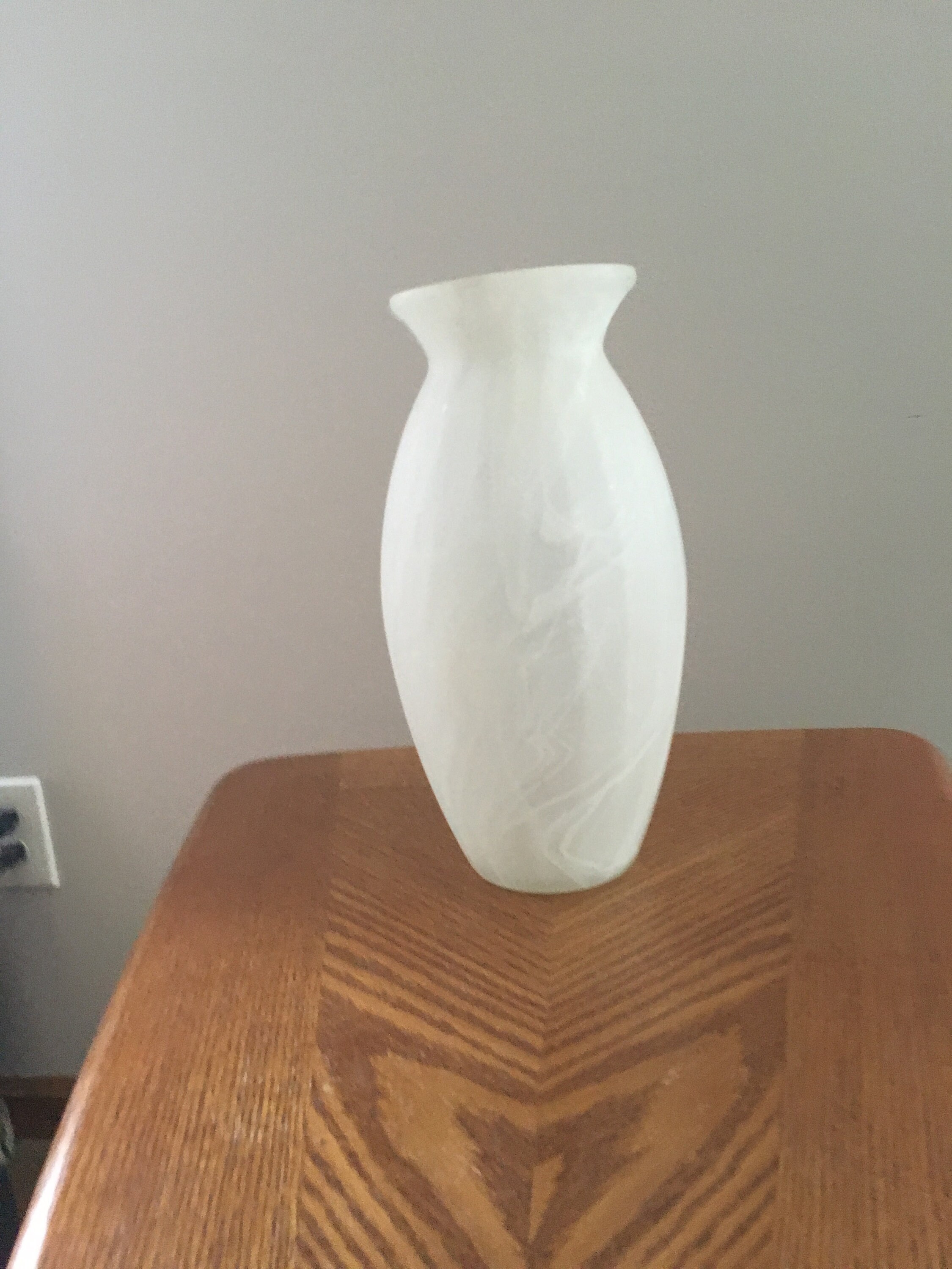 Vintage hand blown italian white glass vase
