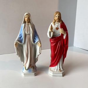 Choice of Sacred Heart of Jesus or  Our Lady of Grace Porcelain Bisque figurine from Roman Inc