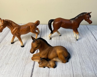 3 Vintage porcelain horse figurines (Harvey Knox, Napcoware, Japan MCM)