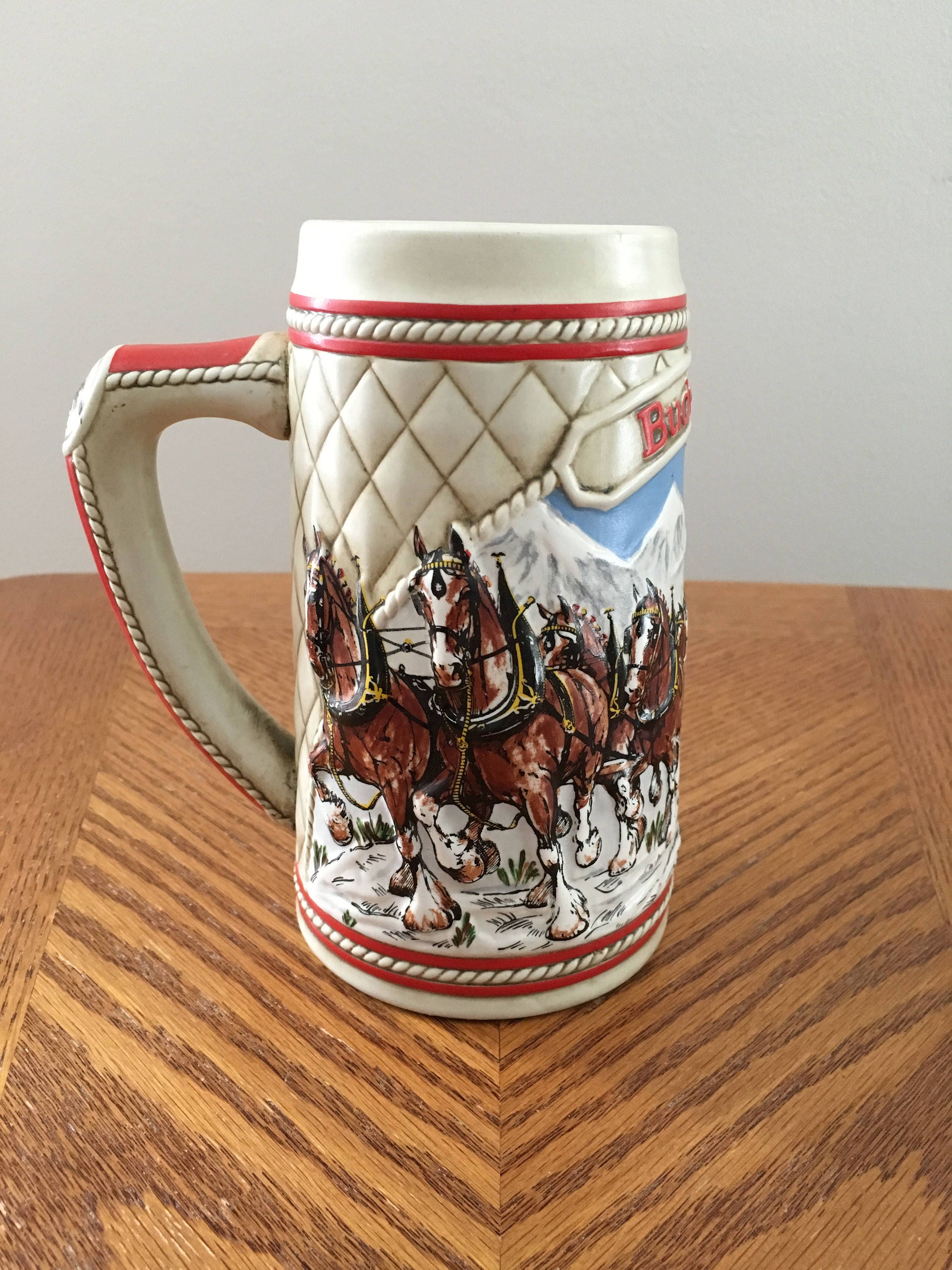 Vintage 1985 Budweiser (CS 63) A Series Snow Capped Mountains beer stein
