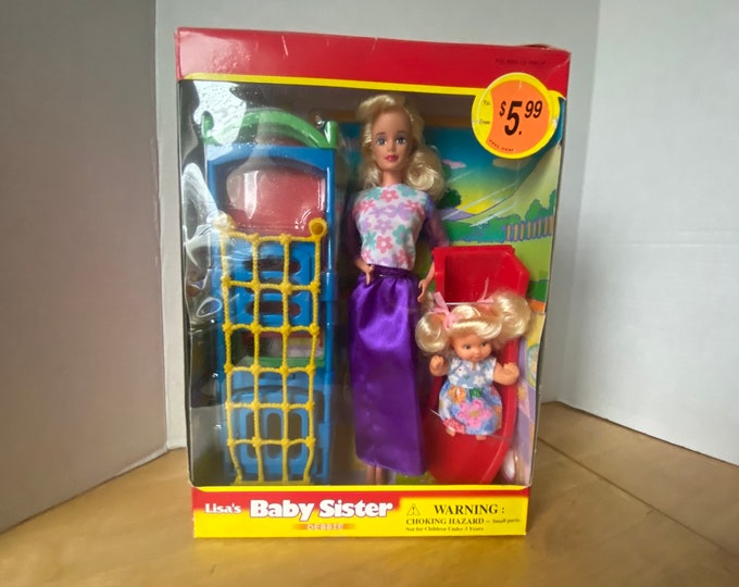 Vintage Lisa's Baby Sister Debbie with playset accessories (Barbie & Kelly Knockoff) Brand new in unopened box