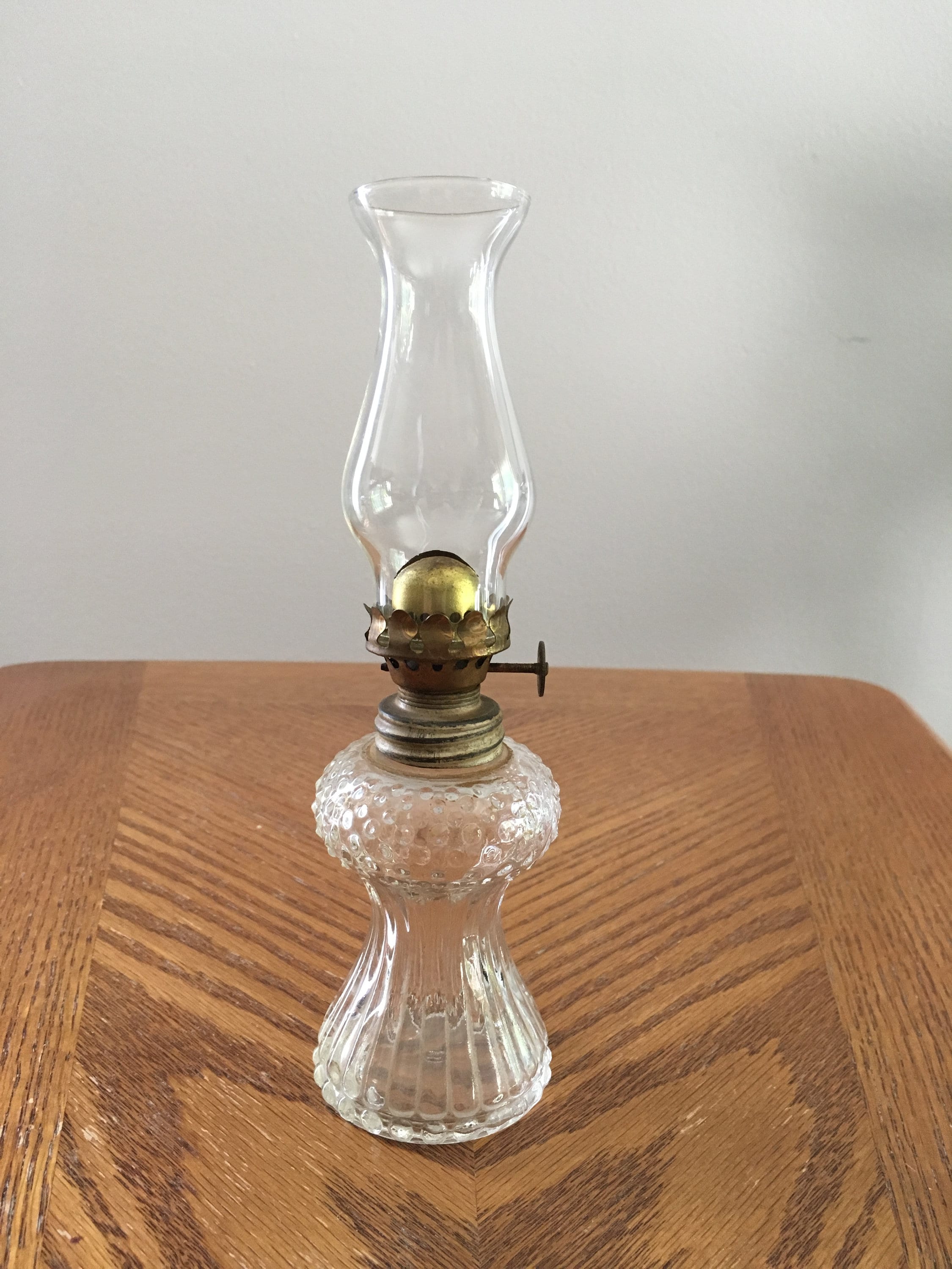 Vintage minature oil lamp with chimney