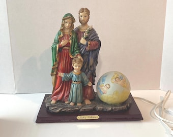 12" Lighted Holy Family Statue of Joseph, Mary and the Christ Child Jesus Gallery Collection with cord and light included
