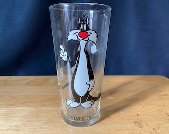 Vintage 1973  Sylvester the Cat Pepsi Warner Brothers Drinking Glass