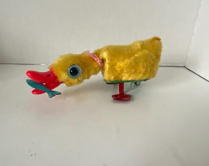 Vintage working wind up toy Playful Duck  Japan Mechanical Working toy
