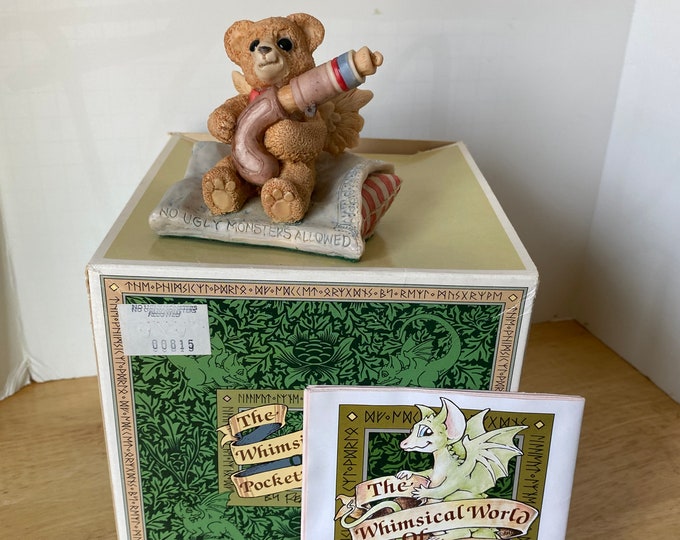 No Ugly Monsters Allowed - 1989 Real Musgrave Whimsical World of Pocket Dragon Figurine  with Original Box and inserts