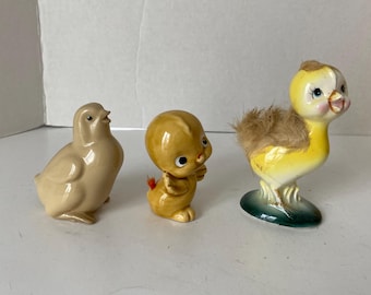 Choice of Vintage NAO Lladro, Enesco or Norcrest ceramic yellow chicks / Ducks for Spring or Easter Decor