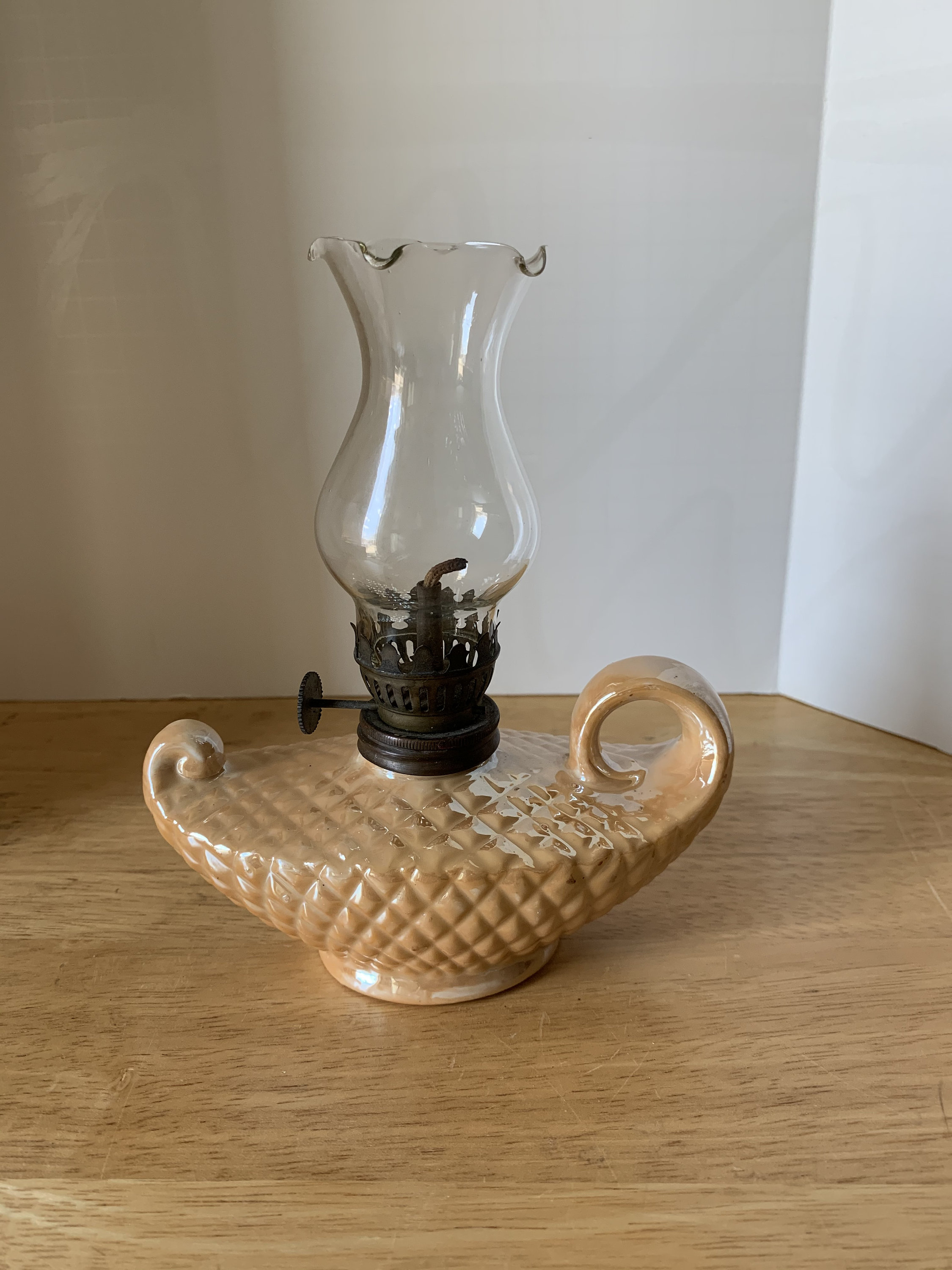 small genie style golden oil lamp
