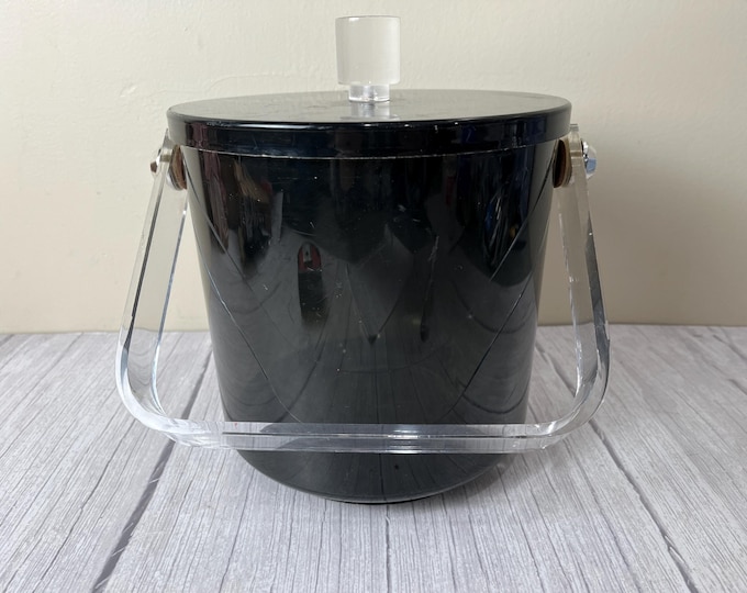 Super Cool and RARE MCM black plastic 2-piece Ice Bucket with Lid