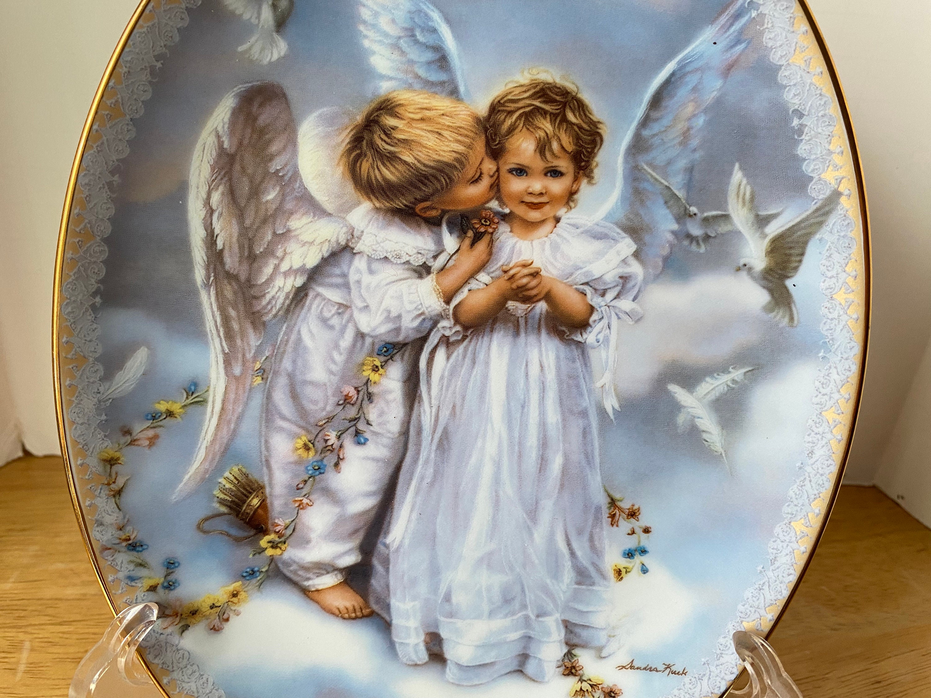 サンドラクック天使額絵Angel Kisses Sandra Kuck