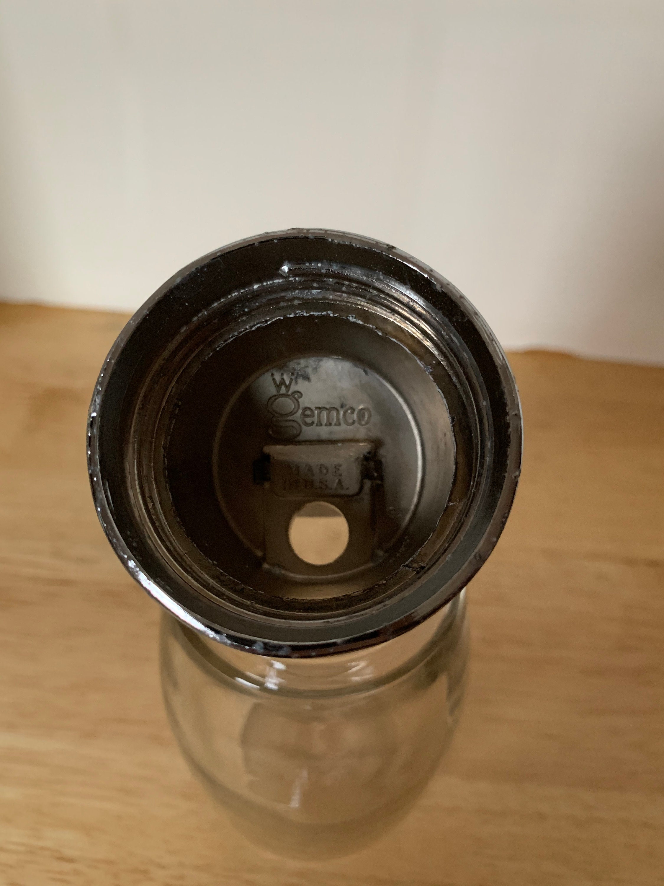 Gemco glass sugar dispenser