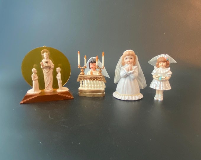 Choice of First Communion Porcelain Bisque or Plastic Figurines from Lefton, Wilton or Italy