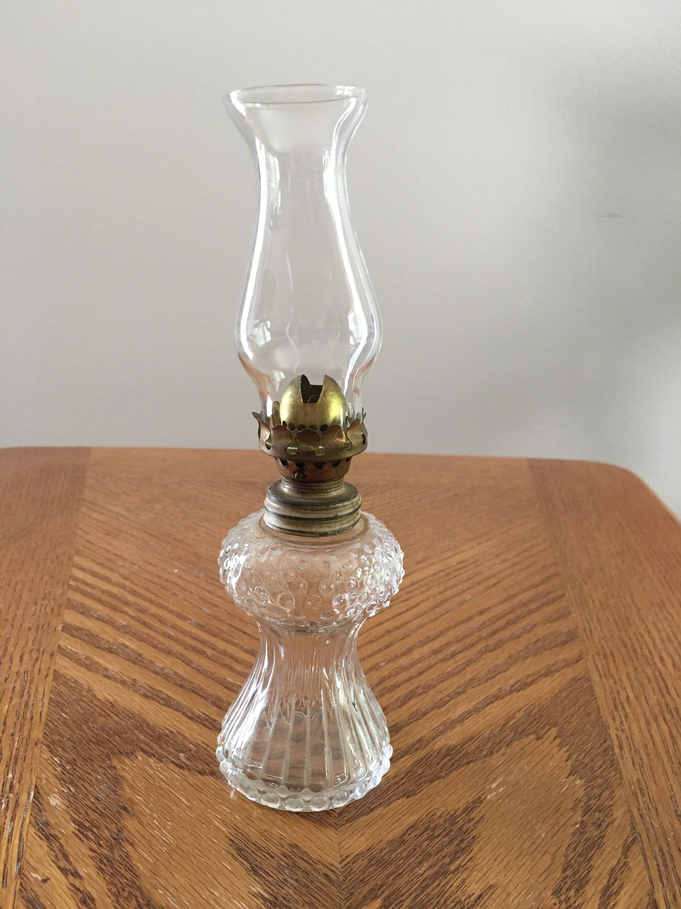 Vintage minature oil lamp with chimney
