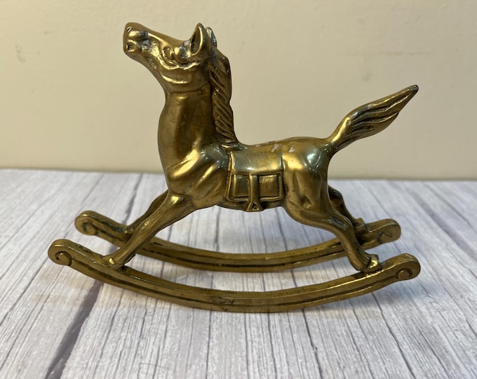 Vintage Brass rocking horse