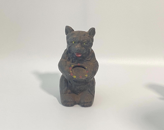 Vintage  Reproduction Of A Hubley Cast Iron Honey Bear Still Bank