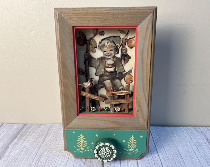 Anri shadow box with Hummel Apple Tree boy Music Box