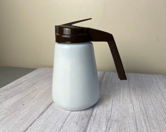 Vintage Gemco milk glass base syrup dispenser