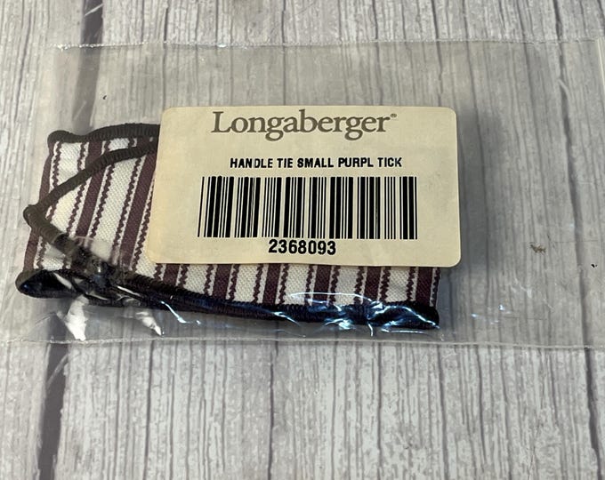 Longaberger basket small handle tie purple tick