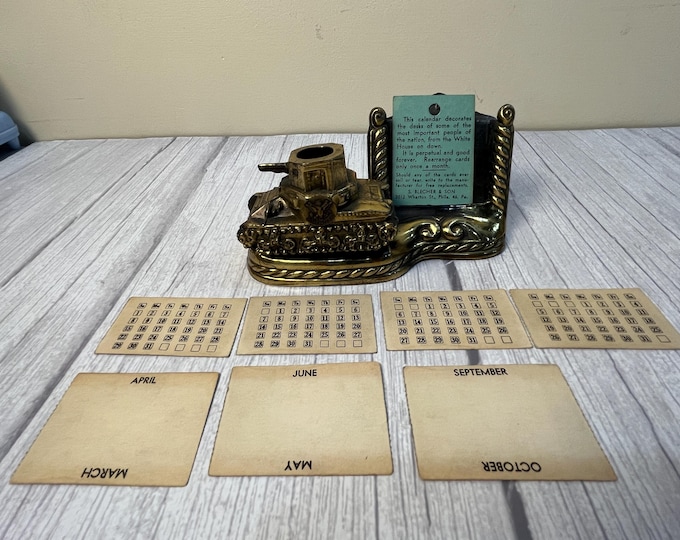 Fort Knox perpetual calendar with pen/pencil holder desk decor
