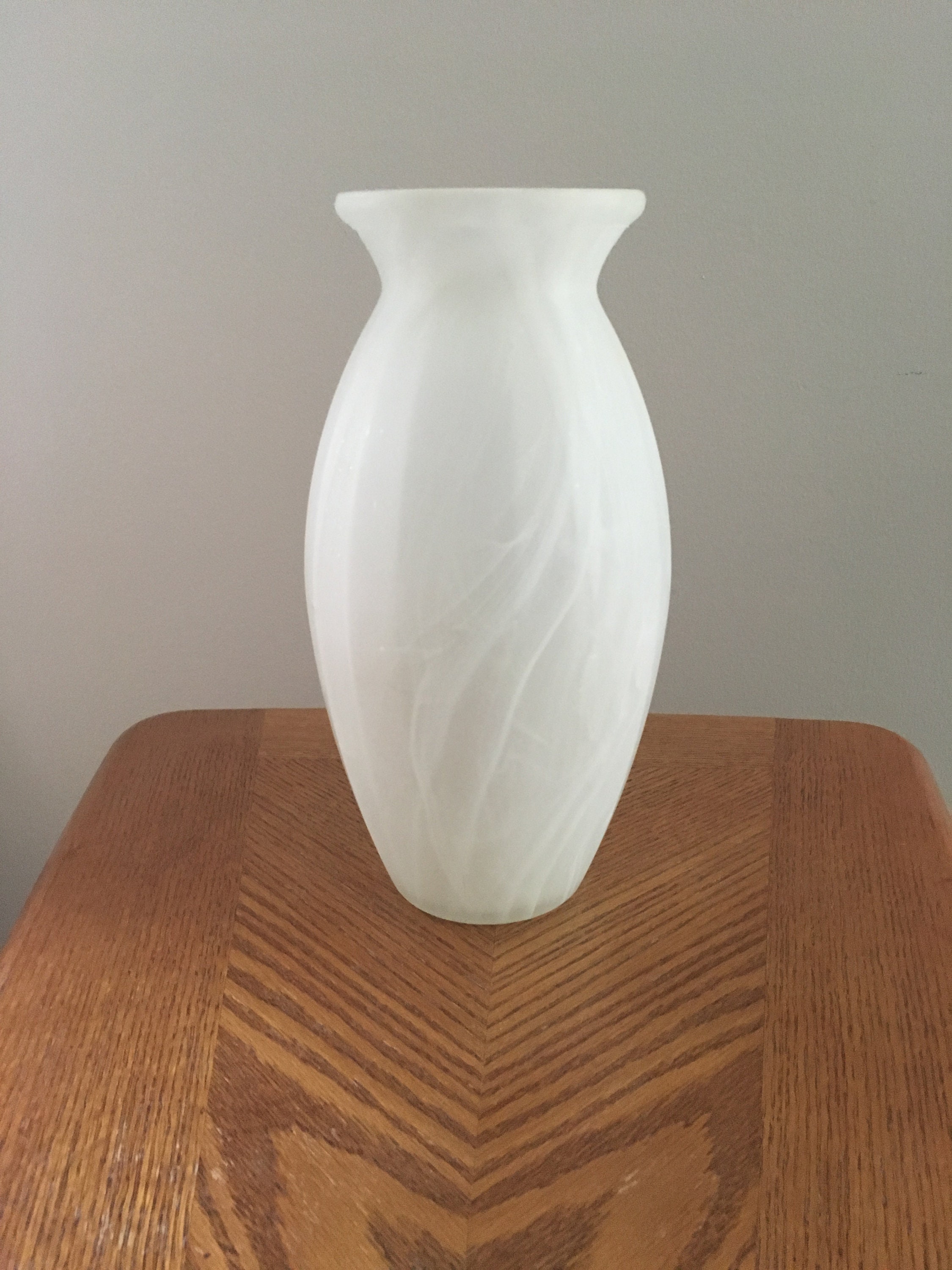Vintage hand blown italian white glass vase