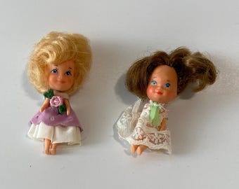 Set of 2 Hedy and Daphne from The Littles Kiddles Family Dollhouse Collection 1980