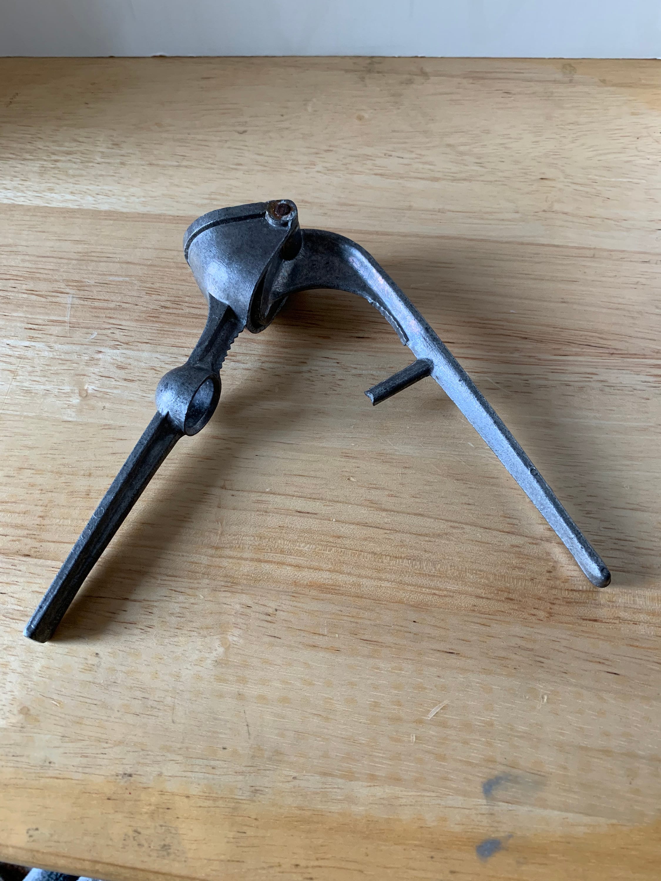 Vintage garlic press olive pitter from France