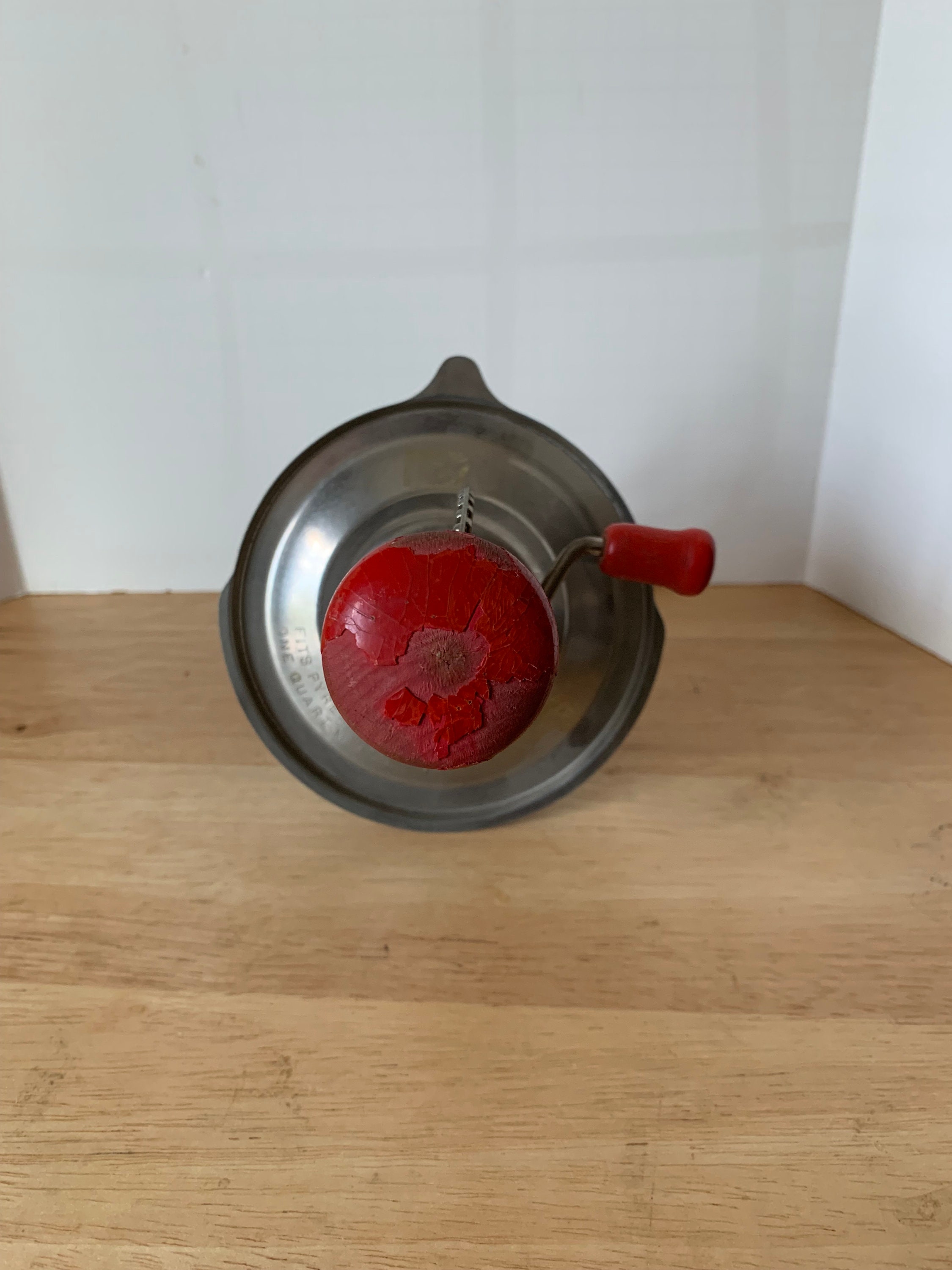 Vintage Androck hand mixer or egg beater with top