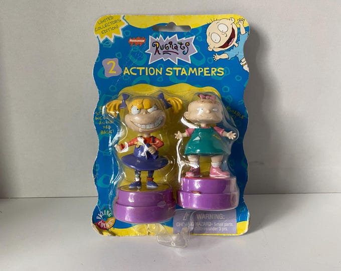 New in Box rugrats Action Stampers 2 Piece Set Includes Angelica and Twin Lil