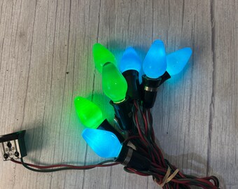E.P.I. C 7 string of 7 blue and green Christmas lights