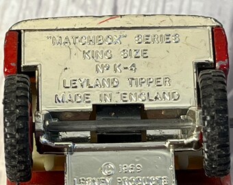 Matchbox King Size Leyland Tipper #K 4 by Lesney, Made in England