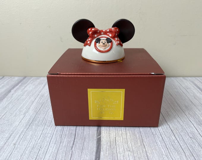 Lenox "For the Holiday" Mickey Mouse "My own Mouse Ears" hat ornament for a girl in original box