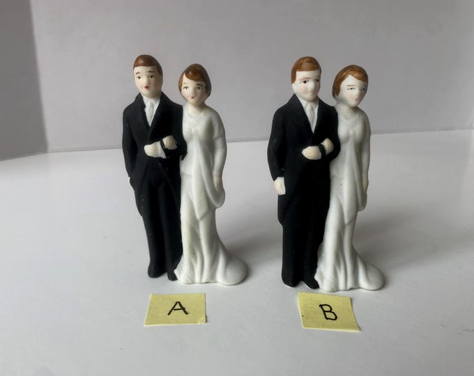 Choice of 1940s  Bisque Bride and Groom Wedding Cake Topper from Occupied Japan