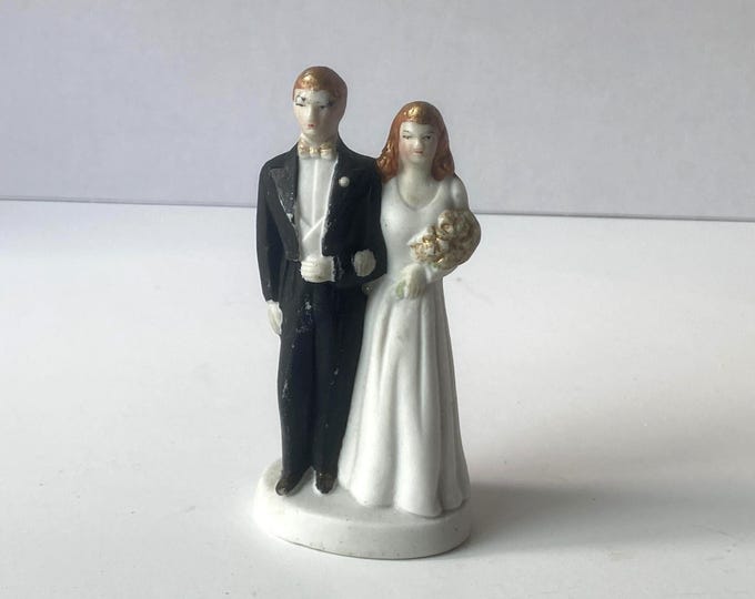 1940s  Bisque Wedding Cake Topper