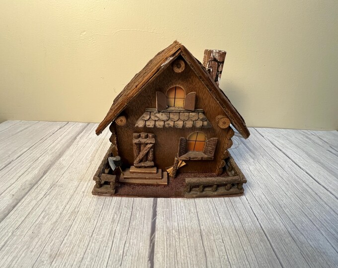 Vintage Wooden lighted cottage/cabin/house