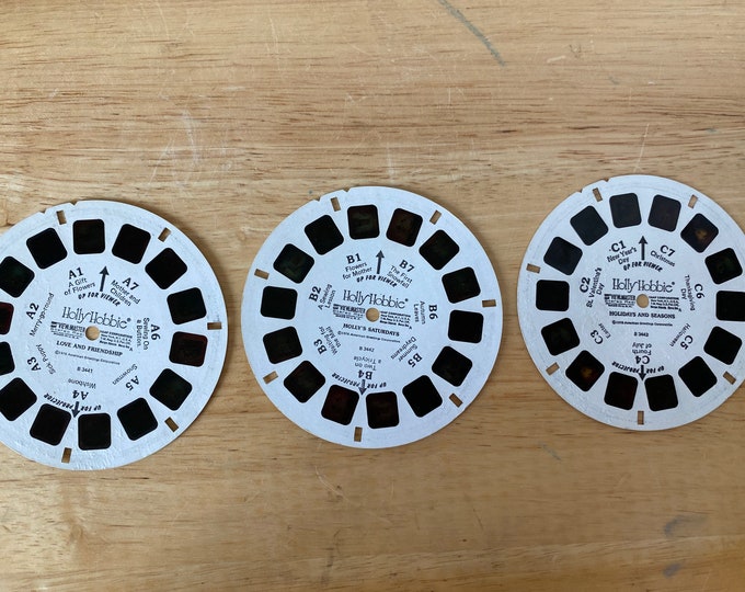 1976 Holly Hobbie Set of 3  A, B & C View Master Discs - Love and Friendship, Holly's Saturday and Holiday's and Seasons
