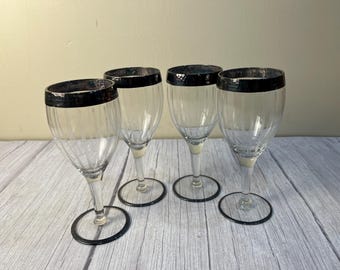 MCM set of 4 Dorothy Thorpe style wine glasses/goblets