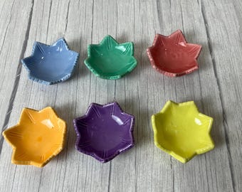 6 MCM pastel Ring/trinket Dishes