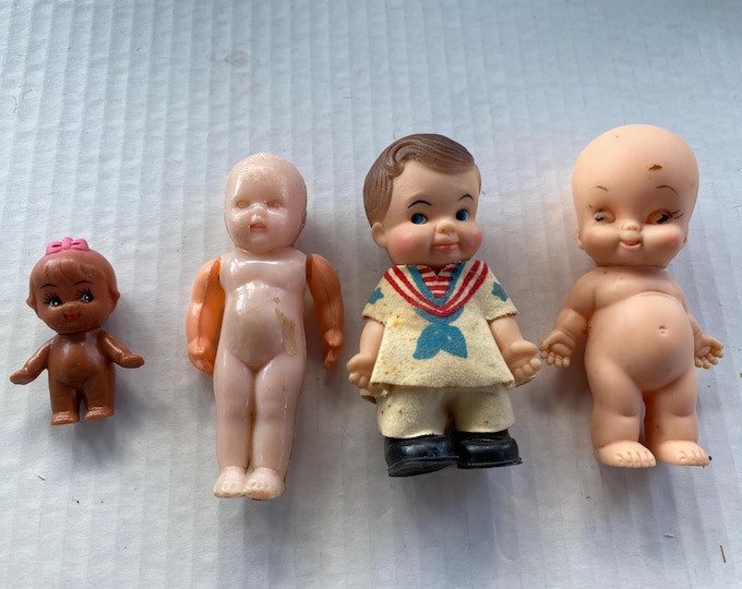 Set of 4 Vinyl and Hard Plastic Dolls - Remco, Banner from 1950s-60s