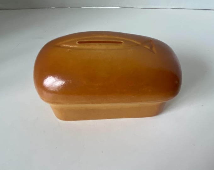 1973 Vintage Love Loaf Offering Bank for Lent or Charity with the Christian ichthys symbol