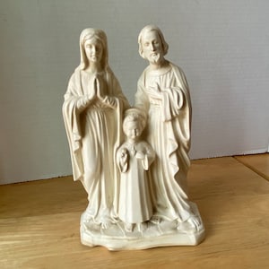Holy Family Plastic Statue of Joseph, Mary and the Christ Child Jesus