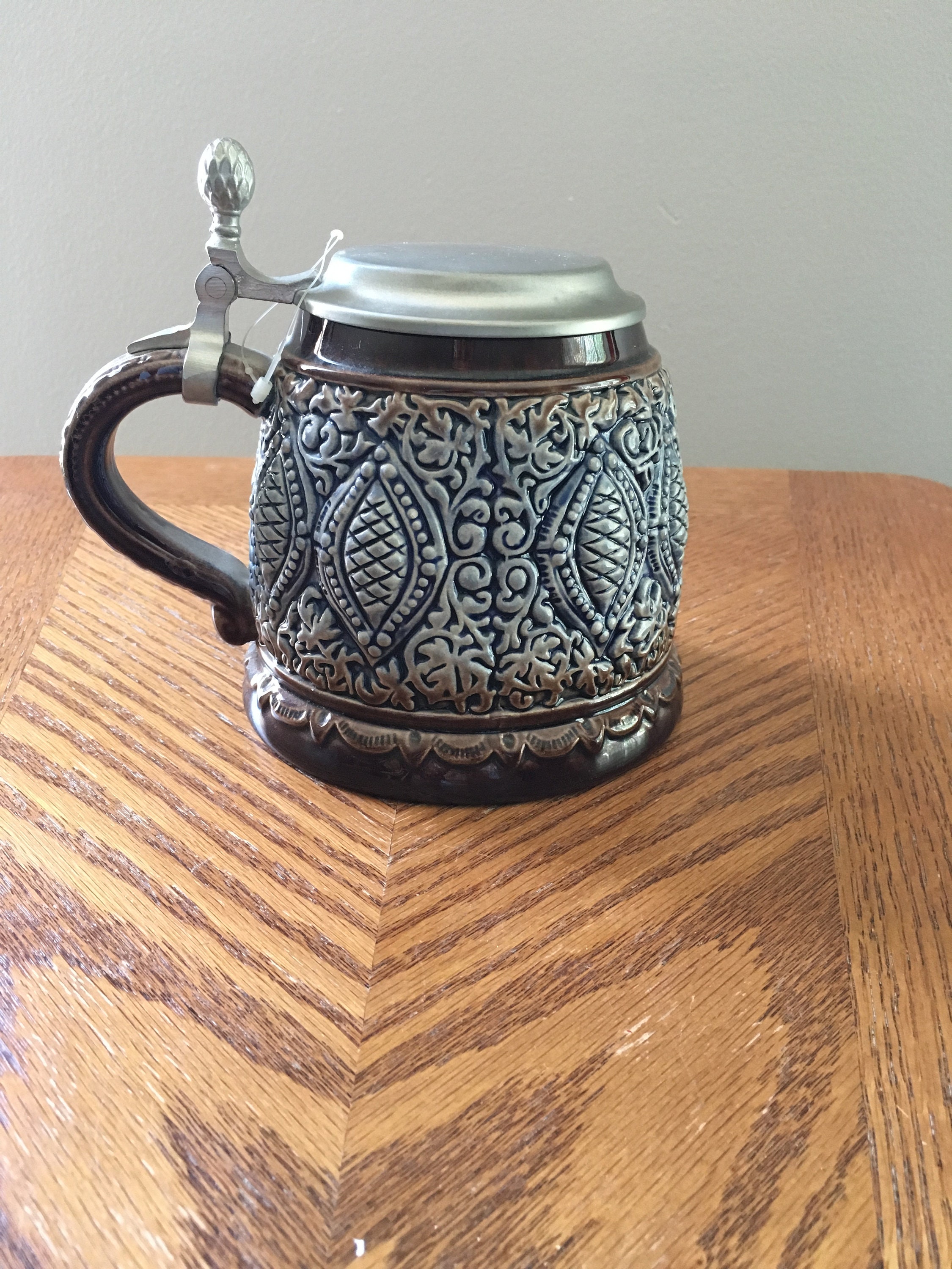 lidded King beer stein made in Austria