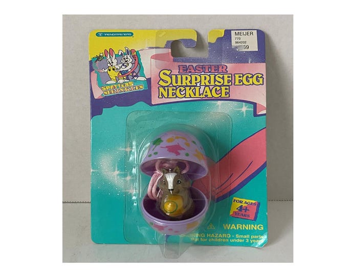 1994 Easter Novelty Kids Surprise Egg Necklace New in Box