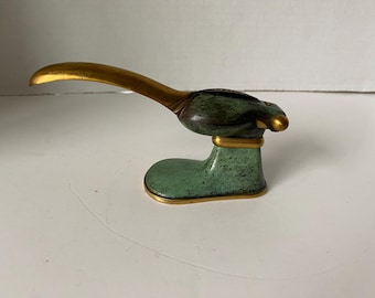 Made in Israel Vintage Enameled Brass Nut Cracker